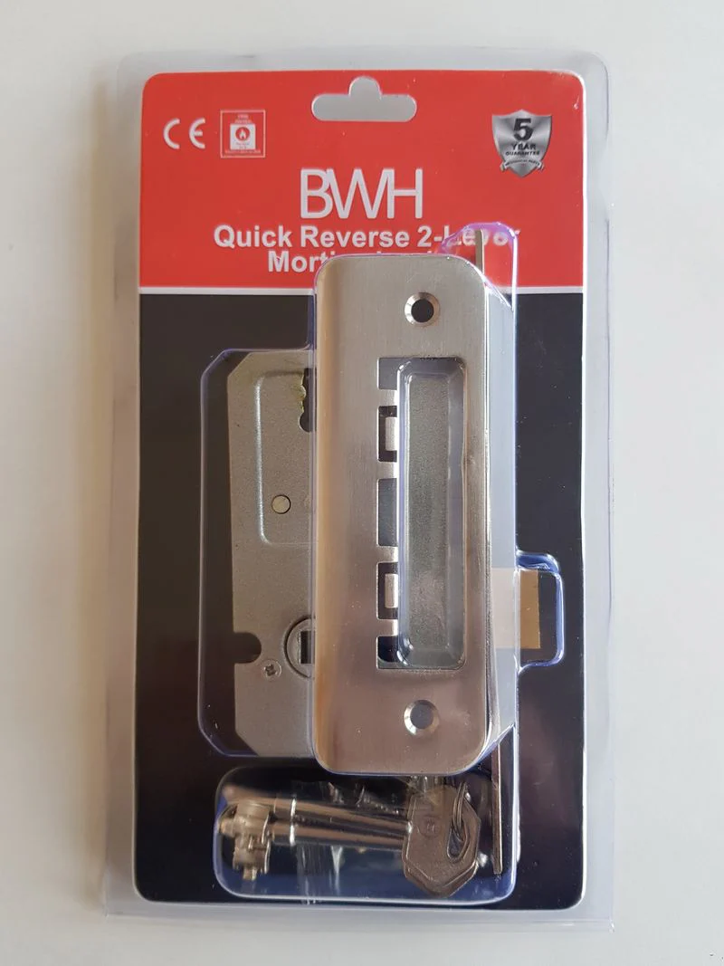 2 LEVER MORTICE LOCK SATIN NICKLE  63mm
