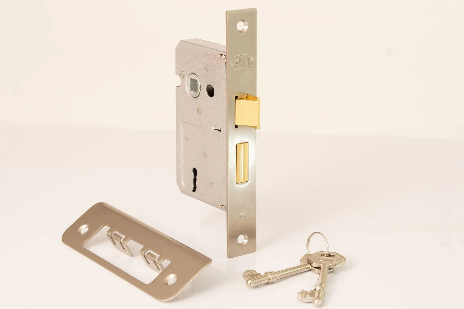 2 LEVER MORTICE LOCK SATIN NICKLE 63mm - Image 2