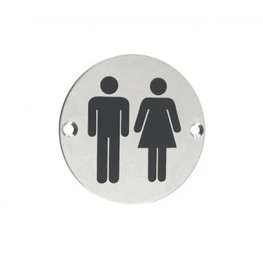 TOILET DOOR SIGN 76MM STAINLESS STEEL - Image 2