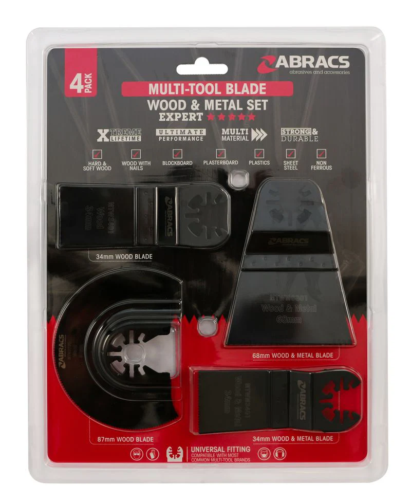 ABRACS 4pcs MULTI-TOOL WOOD & METAL SET