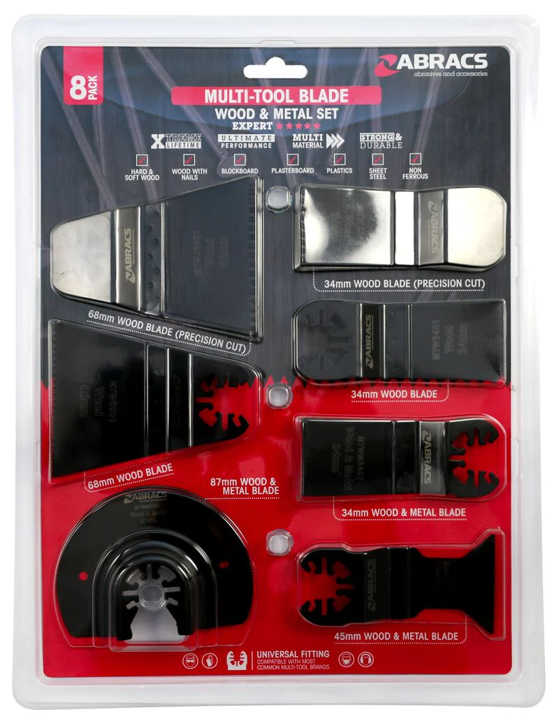 ABRACS 8pcs MULTI-TOOL WOOD & METAL SET