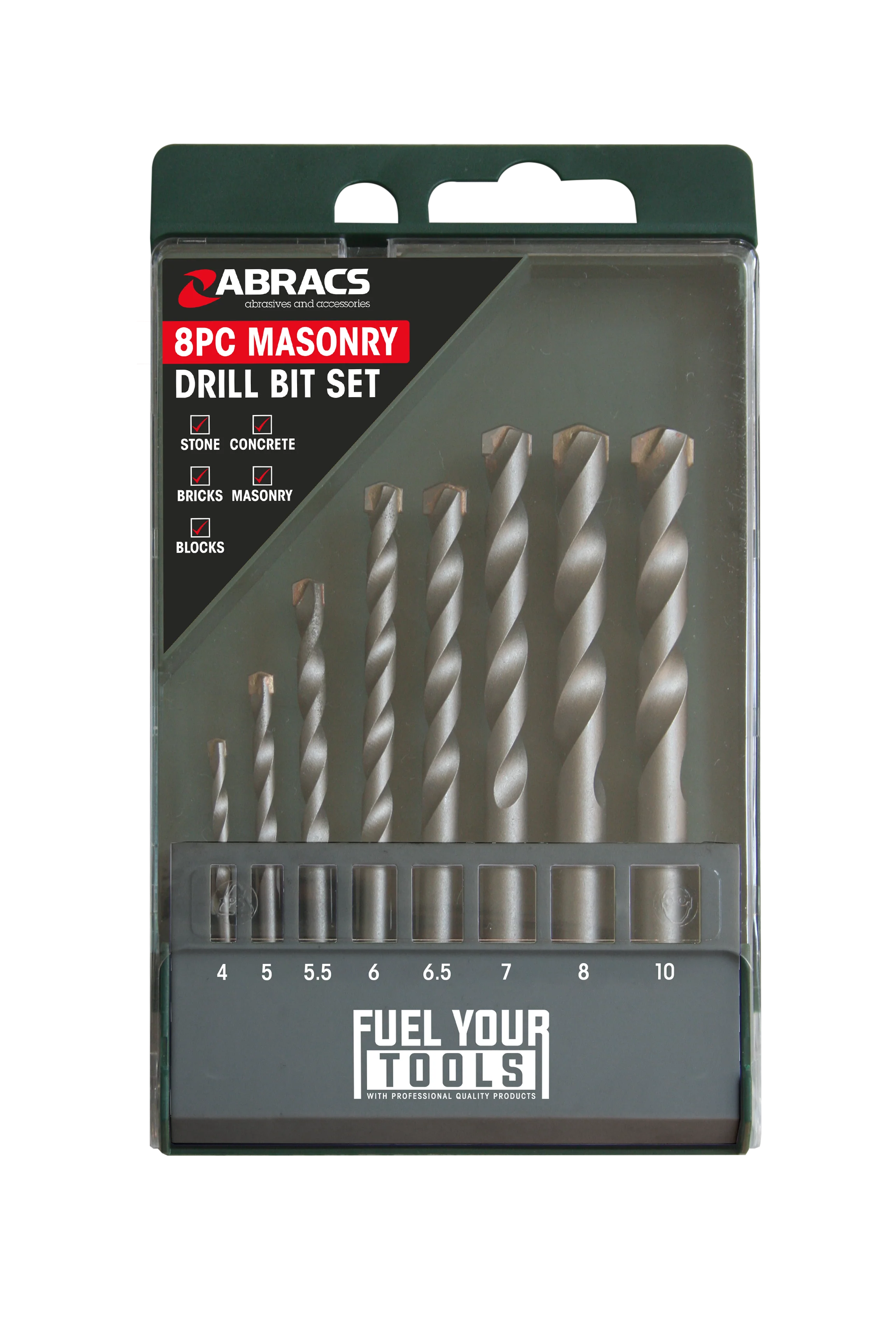 ABRACS PERCUSSION MASONRY BIT 8pc SET