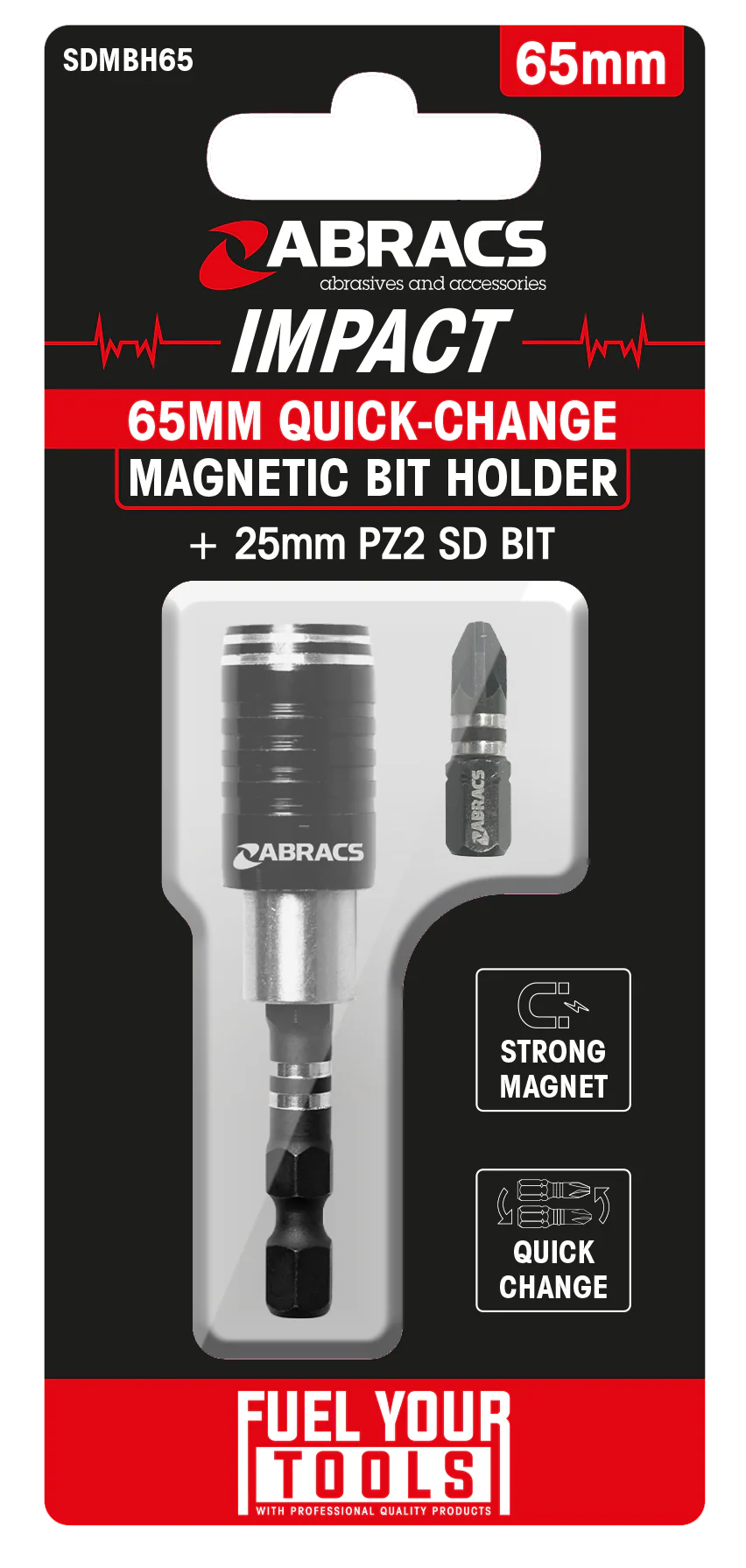 ABRACS QUICK CHANGE MAGNETIC BIT HOLDER & PZ2 BIT