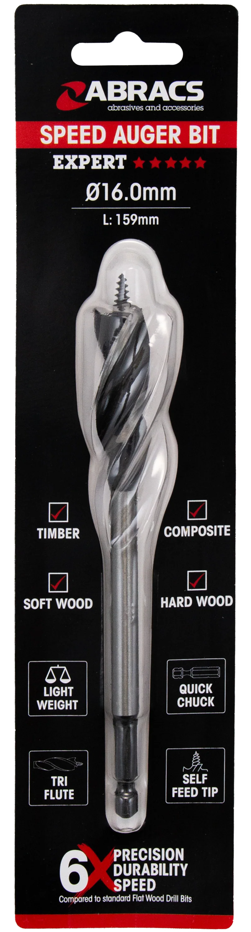 ABRACS SPEED AUGER WOOD BIT ( 7 VARIANTS)