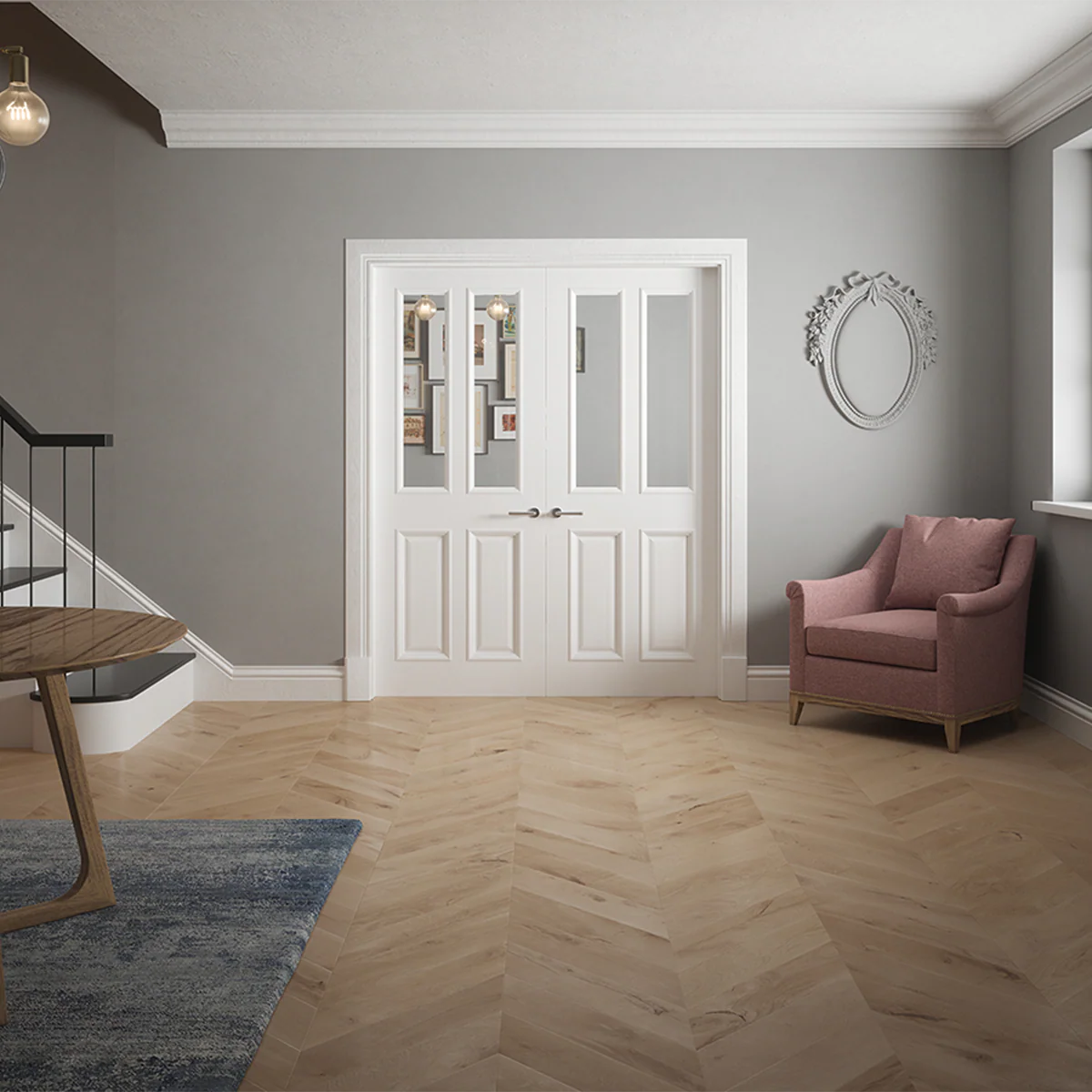 BEDFORD PRIMED 2P/2L CLEAR GLAZED BOLECTION DOOR - Image 3