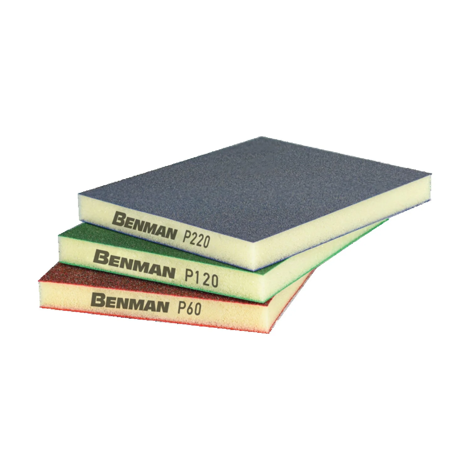 BENMAN 2 SIDED SANDING PAD P120 (123X98X12.5MM) GREEN