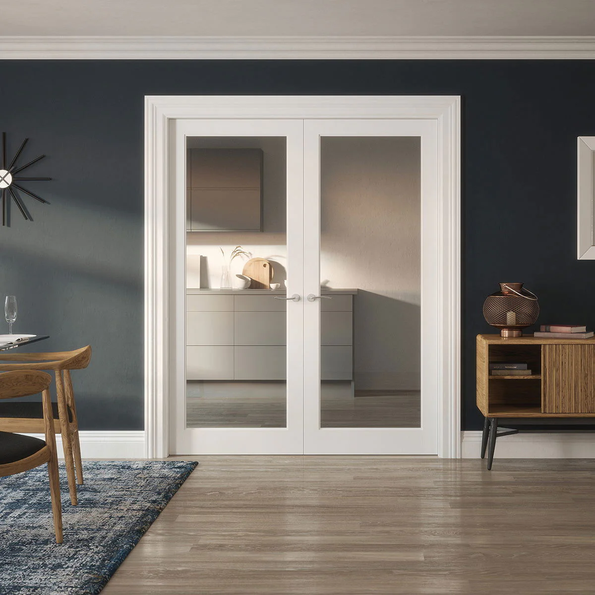KENMORE WHITE PRIMED CLEAR GLAZED DOOR - Image 3