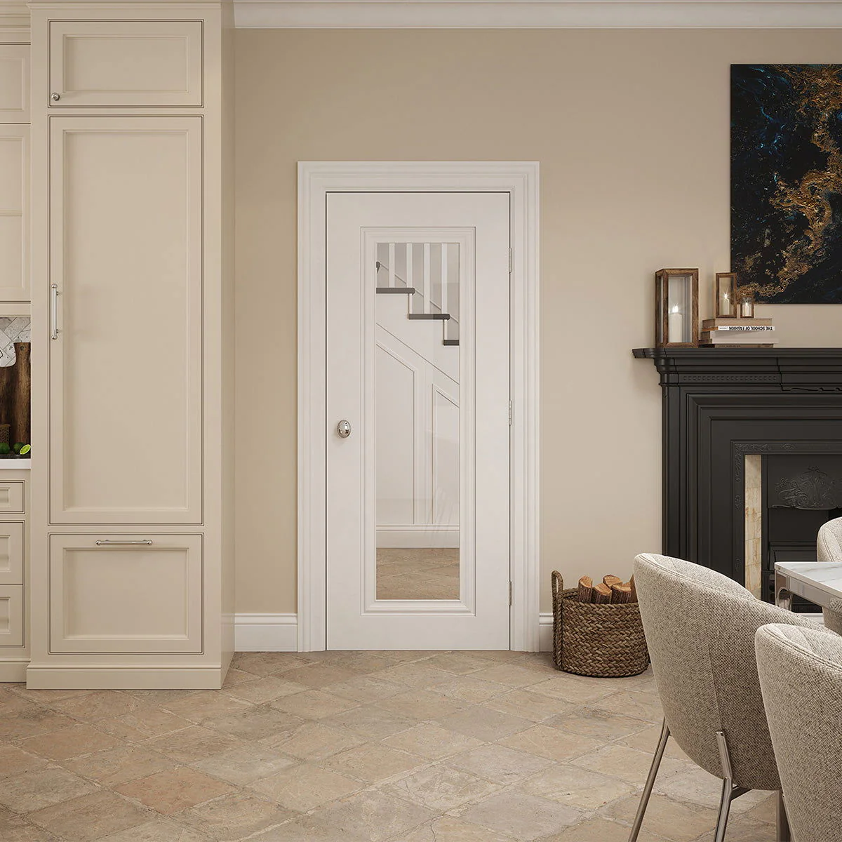 CHARLESTON 1P CLEAR GLASS WHITE PRIMED DOOR - Image 5