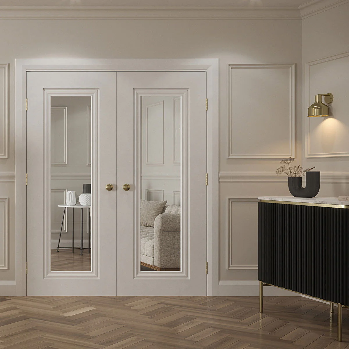CHARLESTON 1P CLEAR GLASS WHITE PRIMED DOOR - Image 6