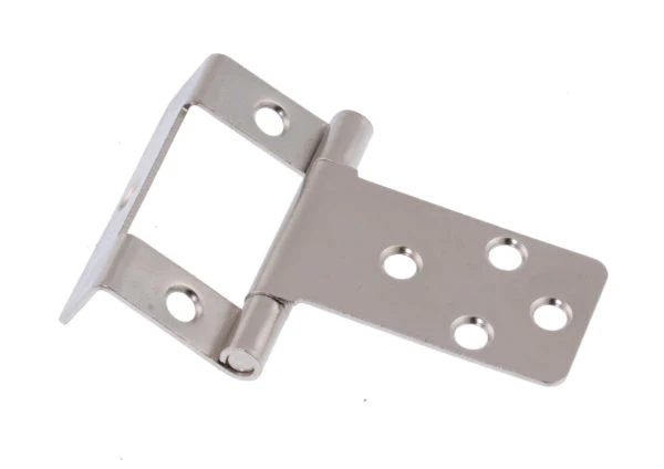 CHROME CRANKED HINGE / PAIR