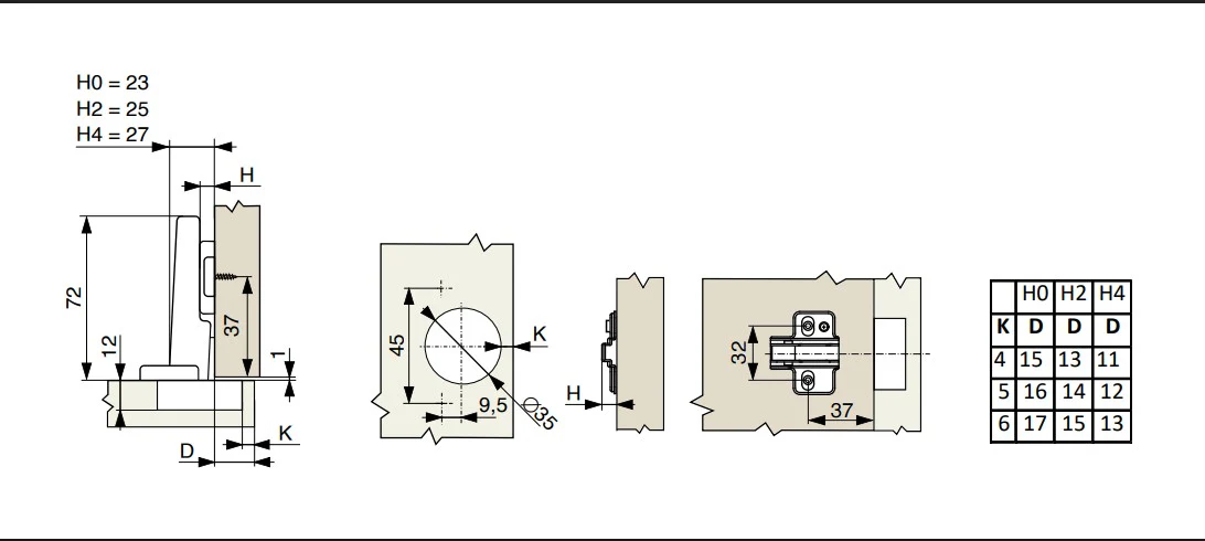 Dark Grey soft close cabinet hinges - Image 2