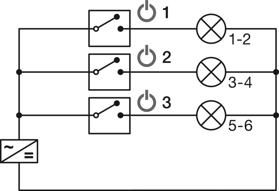 Distributor, 6-Way, with Switching Function
For use with Loox5 12 V drivers and lights, Max. connected wattage 60 W - Image 3