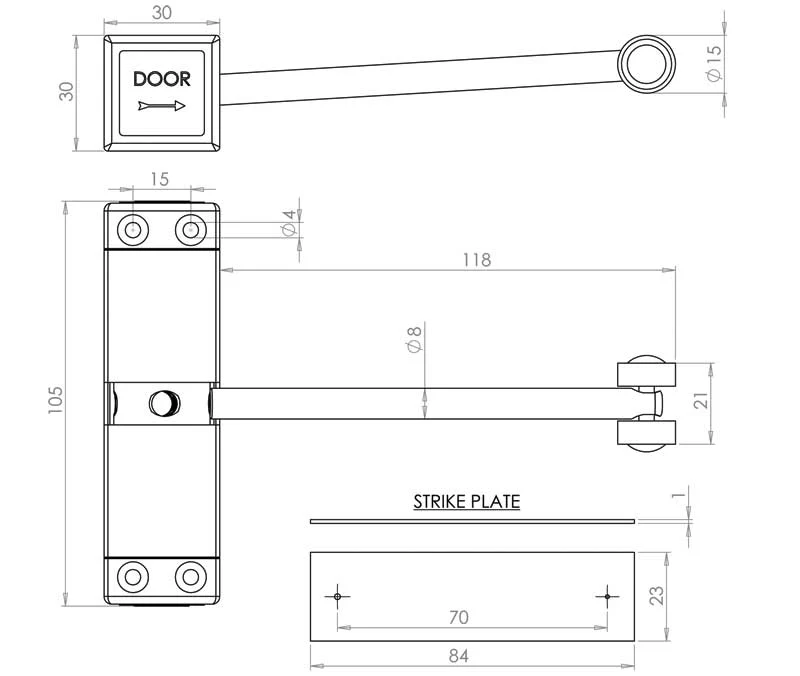 SURFACE MOUNTED DOOR CLOSER WHITE - Image 3