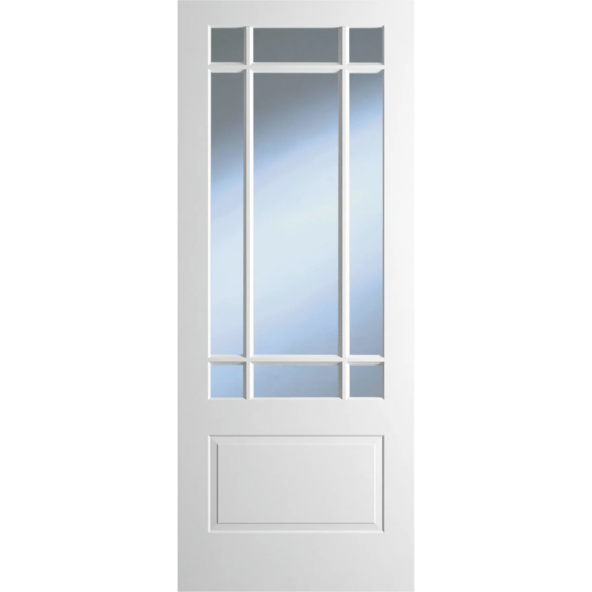 DOVER TEMPLAR 1P/9L GLAZED WHITE PRIMED DOOR