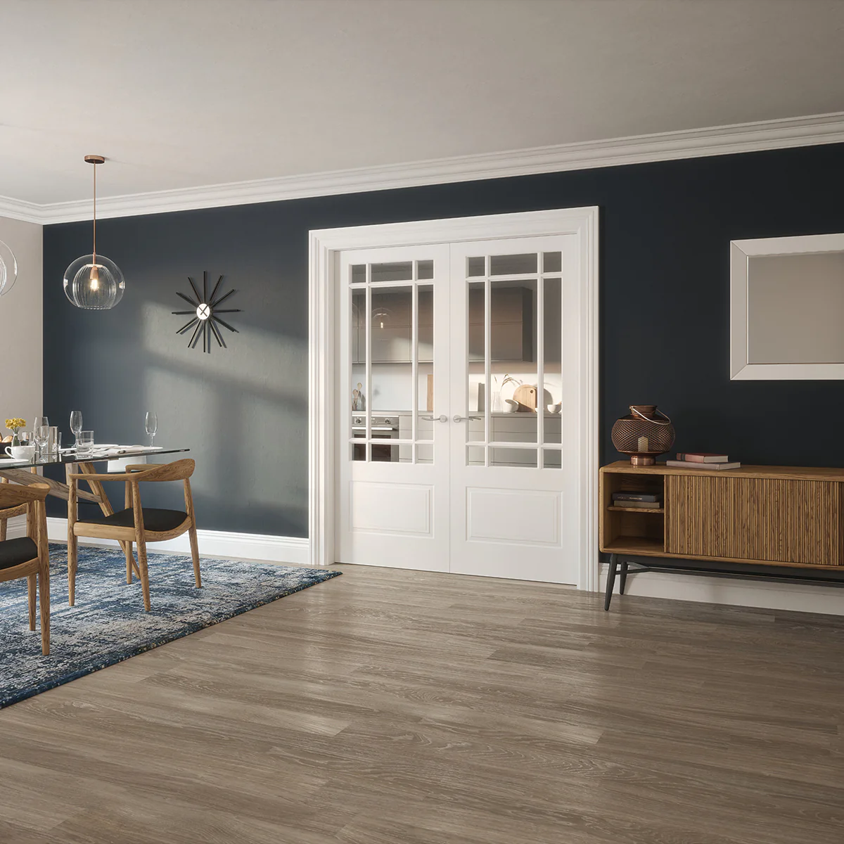 DOVER TEMPLAR 1P/9L GLAZED WHITE PRIMED DOOR - Image 2