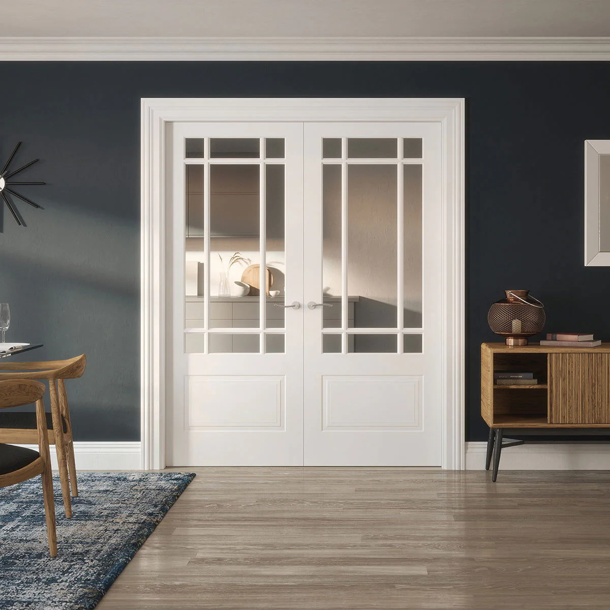 DOVER TEMPLAR 1P/9L GLAZED WHITE PRIMED DOOR - Image 3
