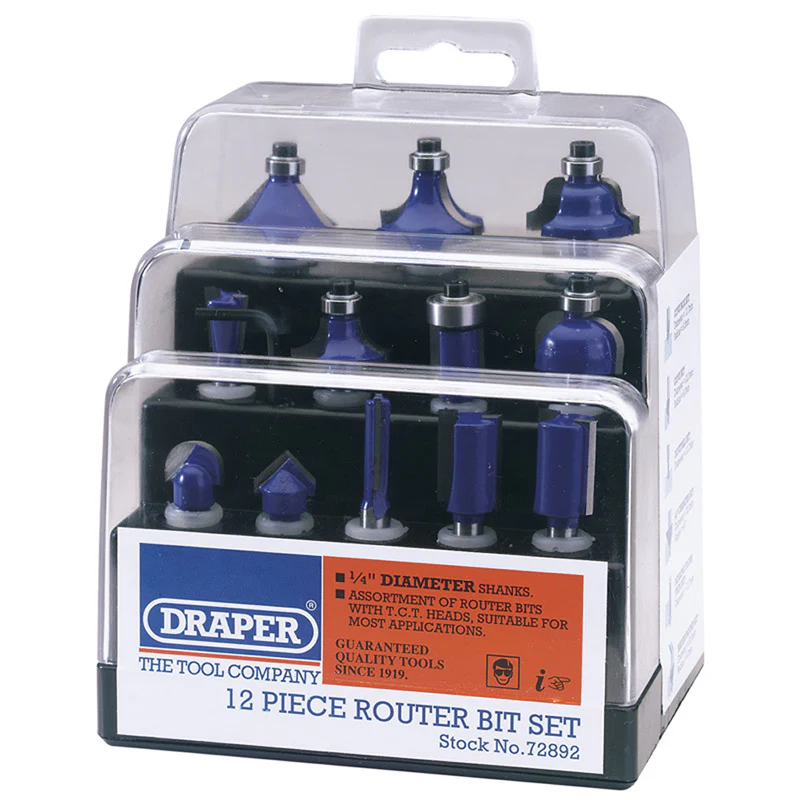 DRAPER 12 PC 1/2" ROUTER BIT SET