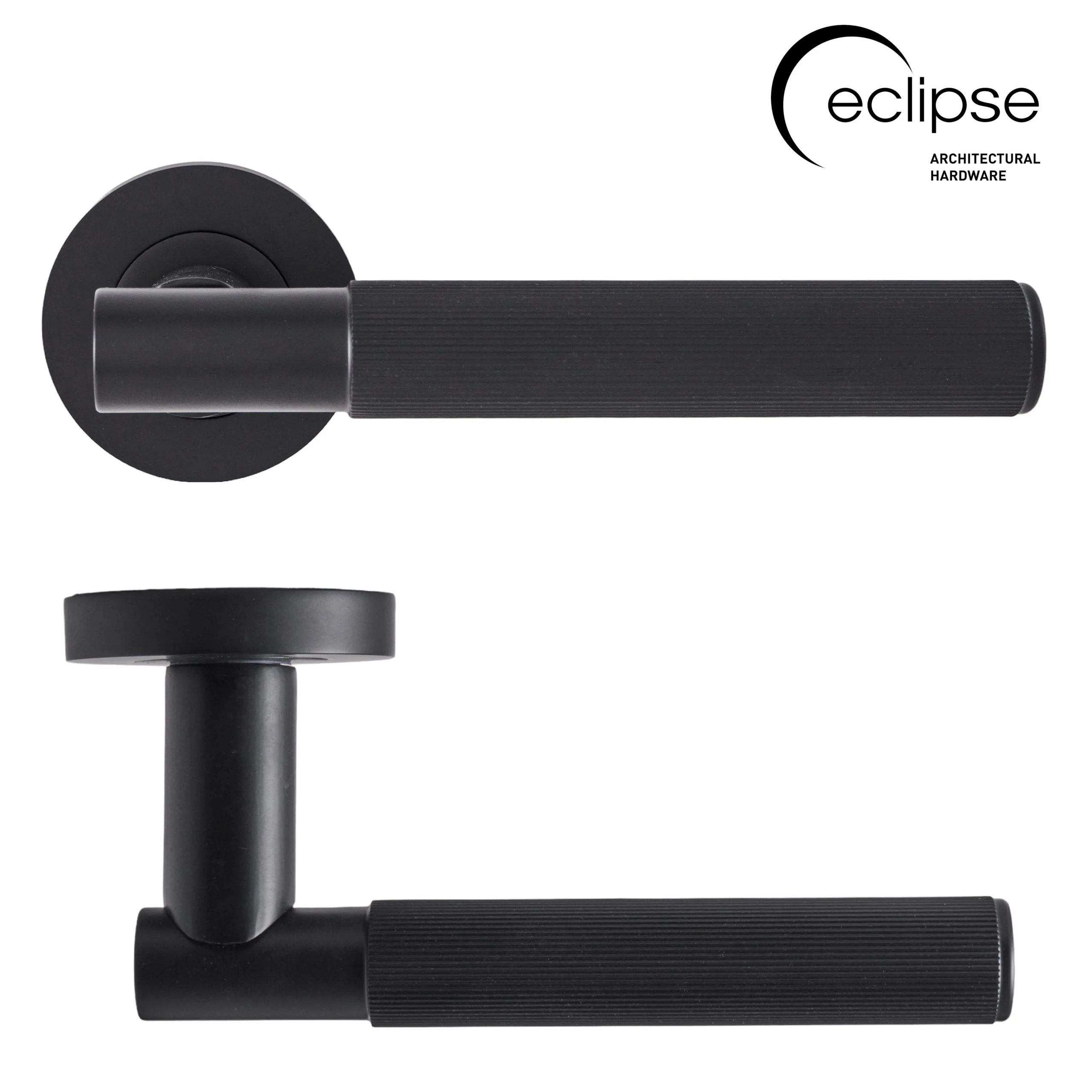 Eclipse Lever on Rose Black -  Door Handle ( 3 Variants available)
