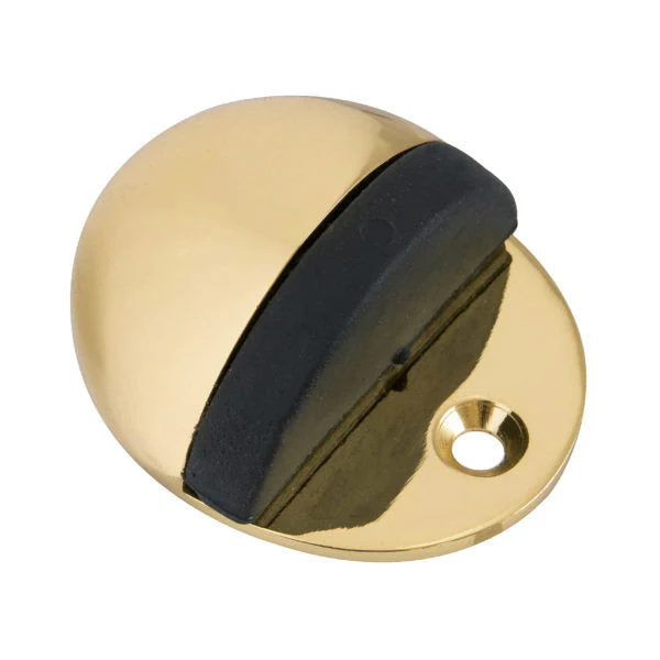 ECLIPSE OVAL SHIELED DOOR STOP BRASS