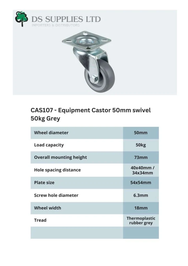 Equipment Castor 50mm swivel 50kg - Image 3