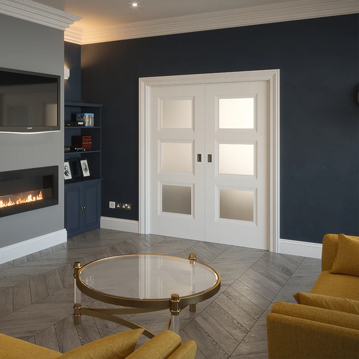 FRANKLIN WHITE PRIMED 3P FROSTED GLAZED DOOR - Image 3