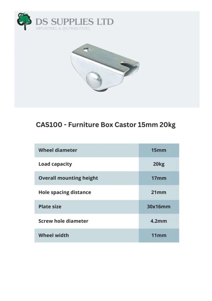 Furniture Box Castor 15mm 20kg - Image 2