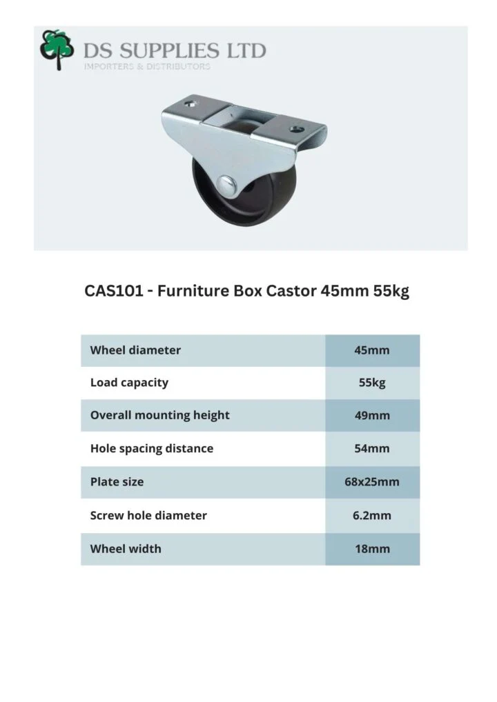 Furniture Box Castor 45mm 55kg - Image 2