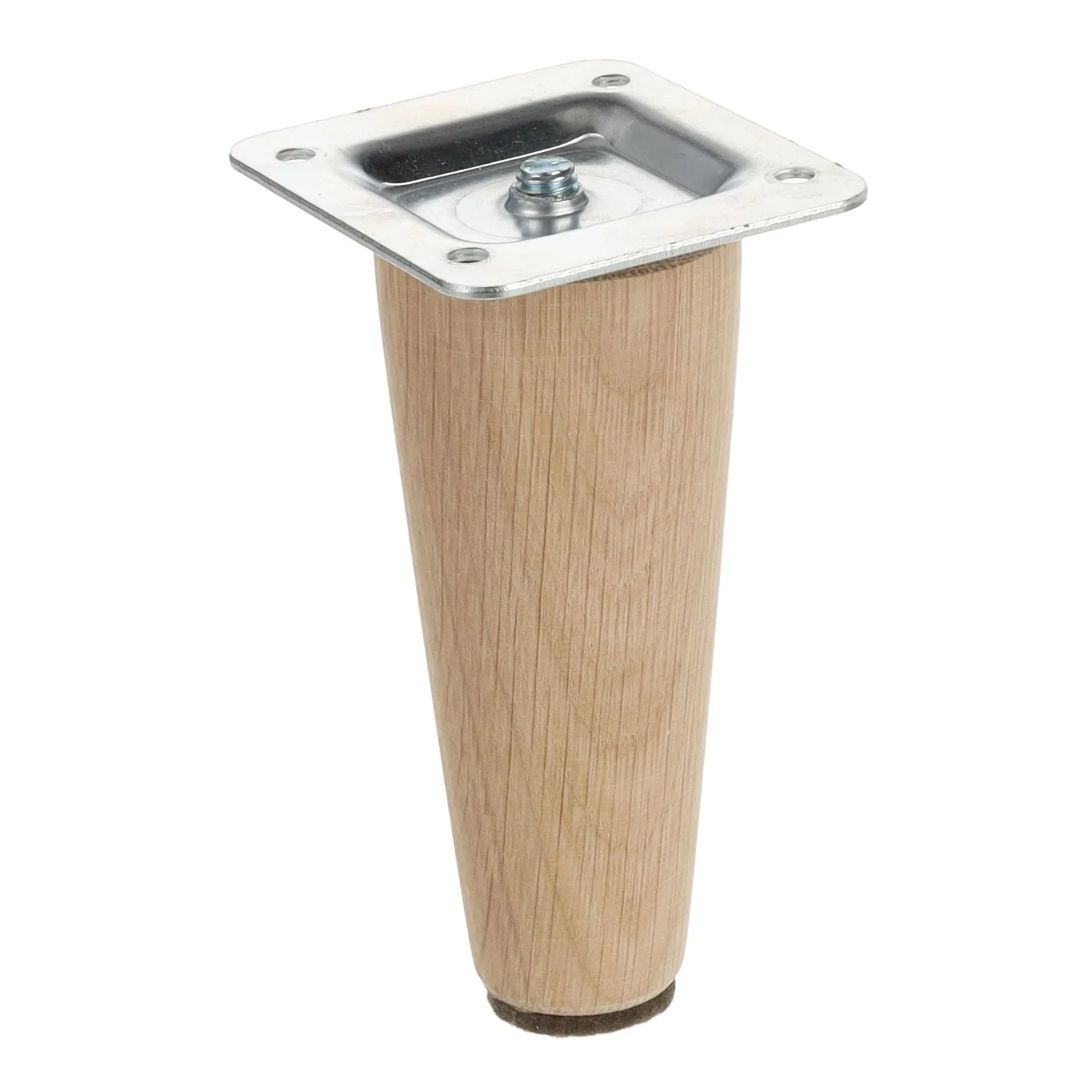 FURNITURE LEG 100MM OAK UNLACQUERED CONICAL STRAIGHT (SET OF 4)