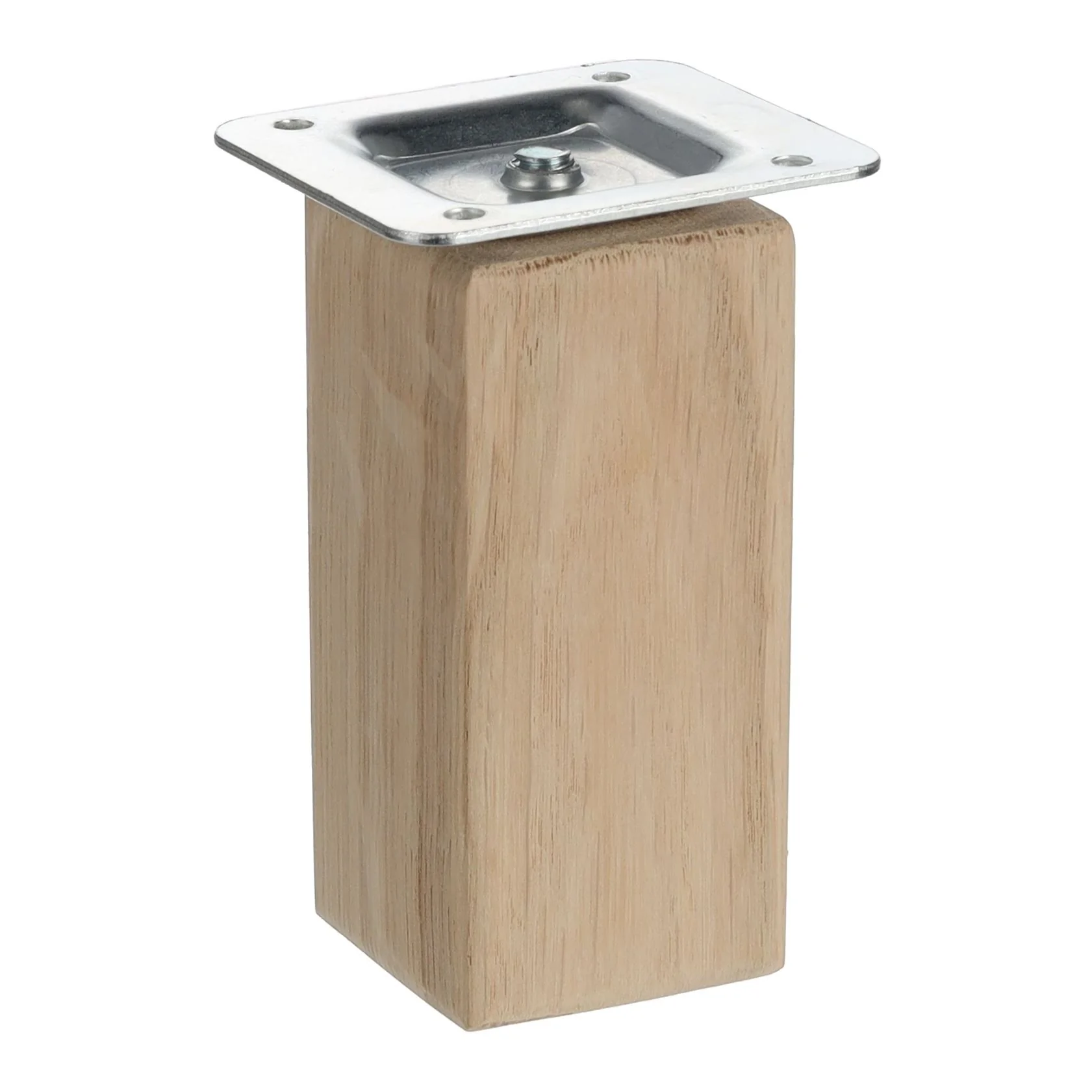 FURNITURE LEG SQUARE 100MM X 45MM X 45MM OAK UNLACQUERED (SET OF 4)