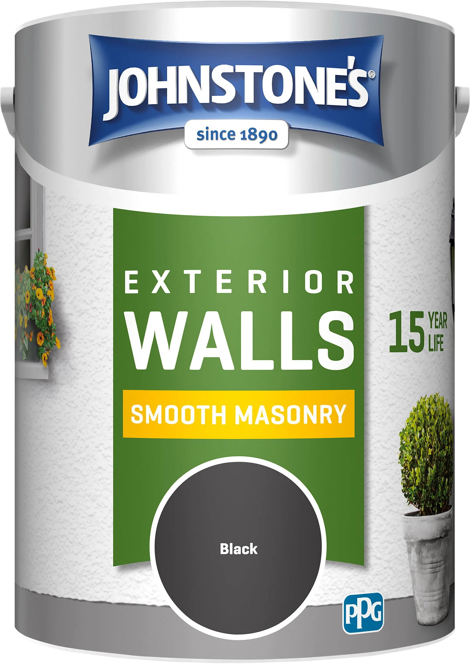 JOHNSTONE'S MASONRY PAINT BLACK 5LT
