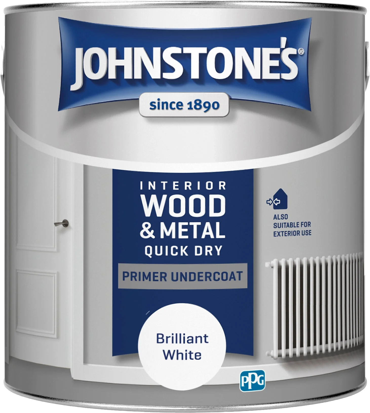 JOHNSTONE'S WHITE QUICK DRY UNDERCOAT 2.5LT