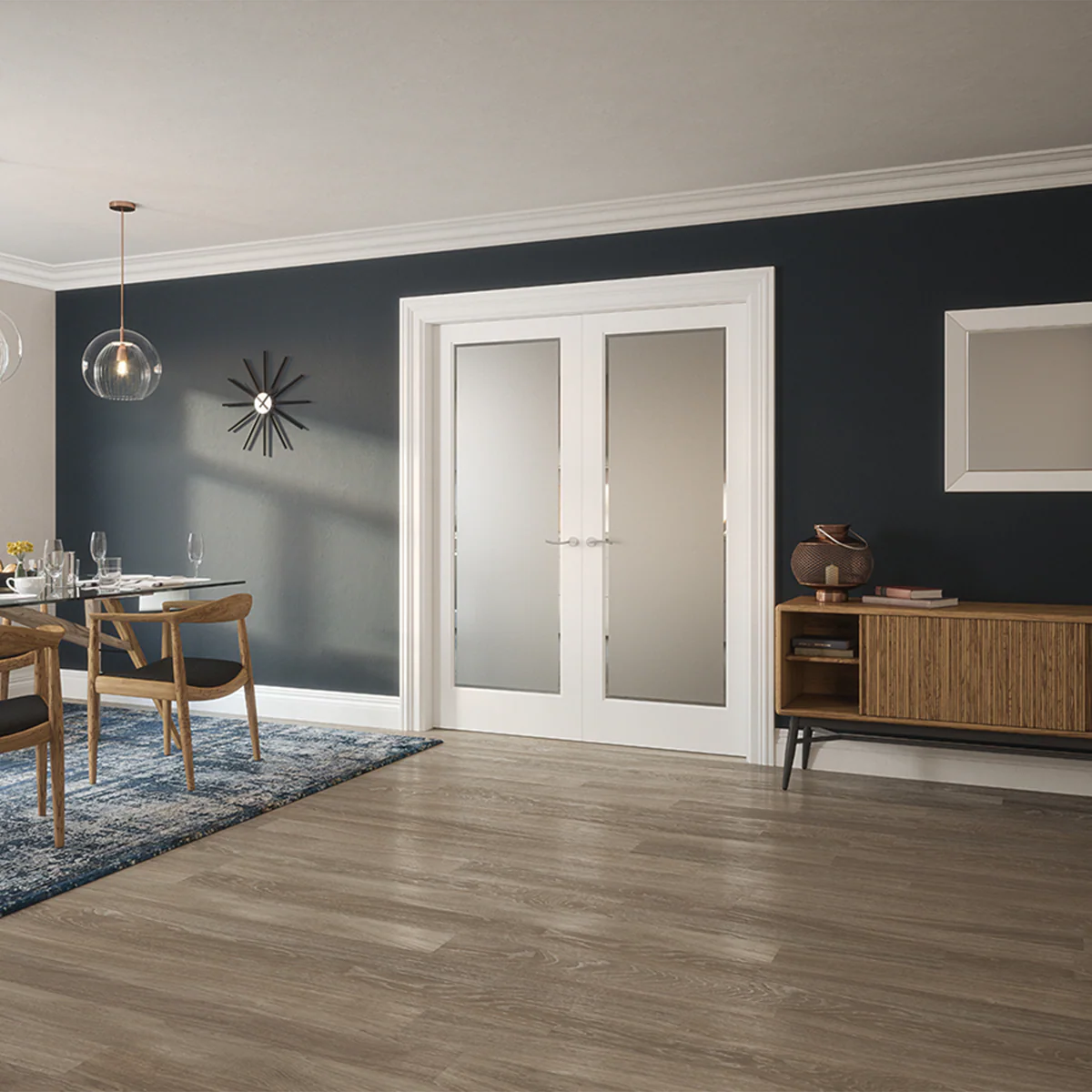 KENMORE WHITE PRIMED ETCH GLASS CLEAR BORDER - Image 3