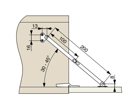 NV05 FOLDING ARM 200MM NICKEL - Image 2