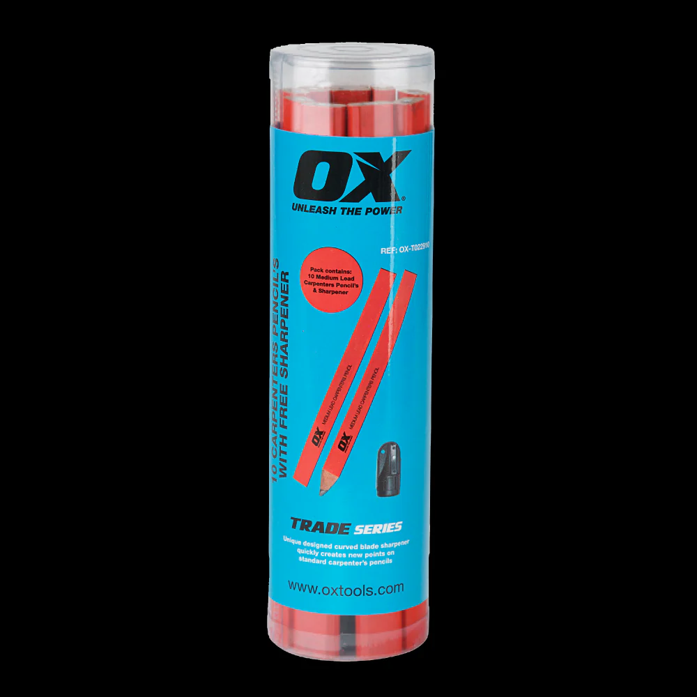 OX Trade Medium Red Carpenters Pencils -10 Pack