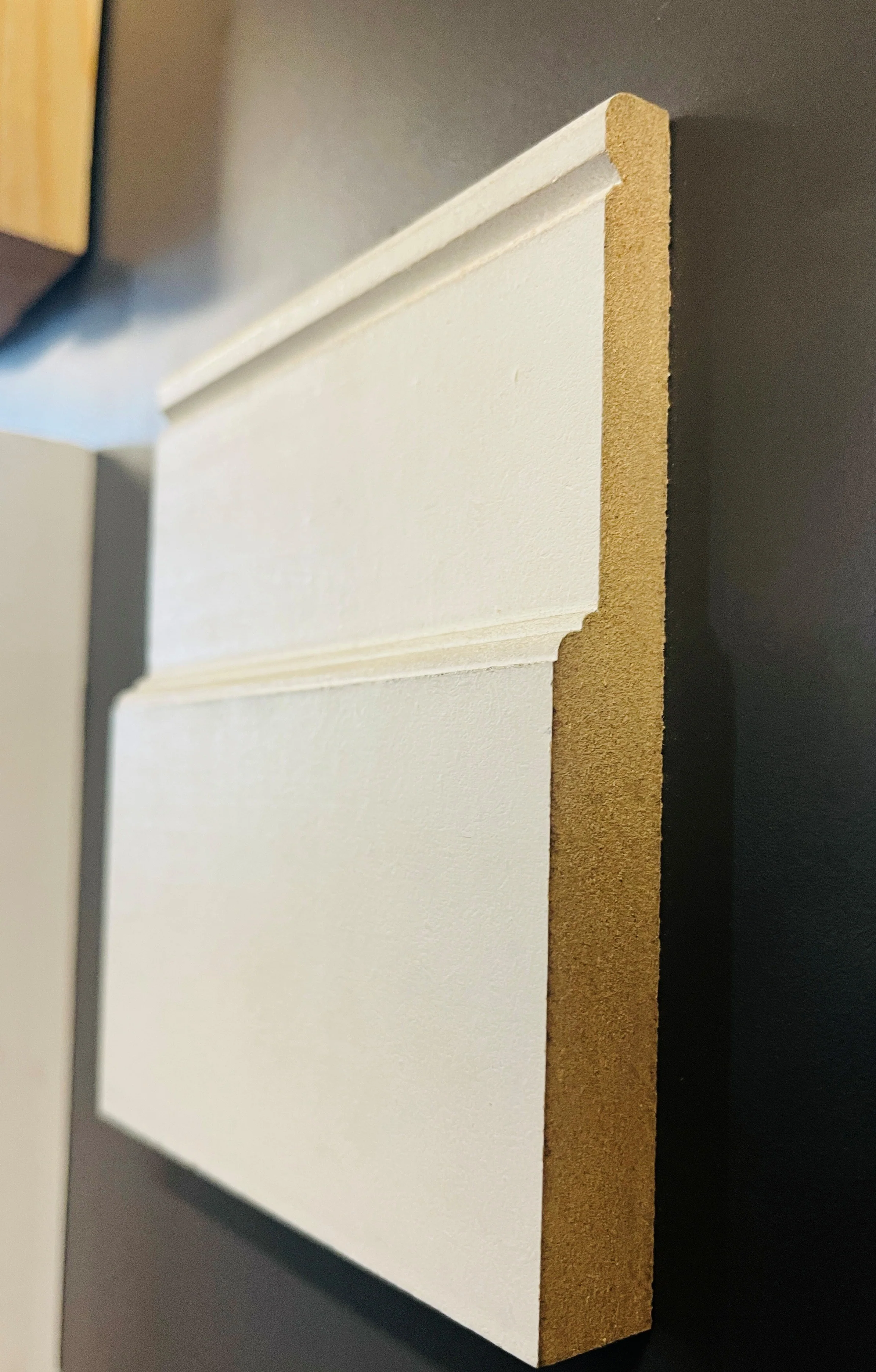 PRIMED M.D.F   2.44MT( 8FT) LENGTH - BASE PART  FOR 3 PART  ARCHITRAVE