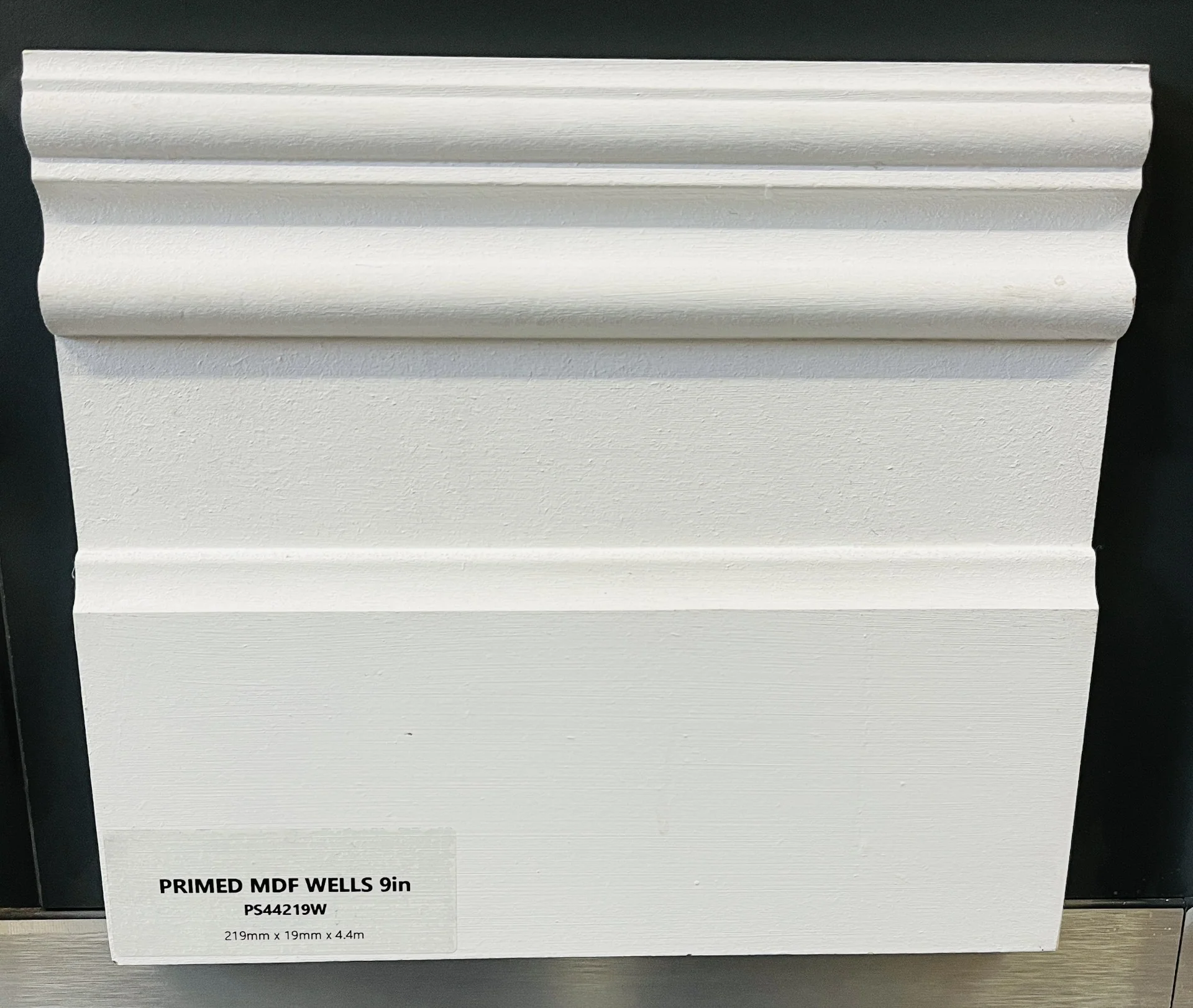 Primed MDF 9" Wells- Skirting 219mm X 4.4mt