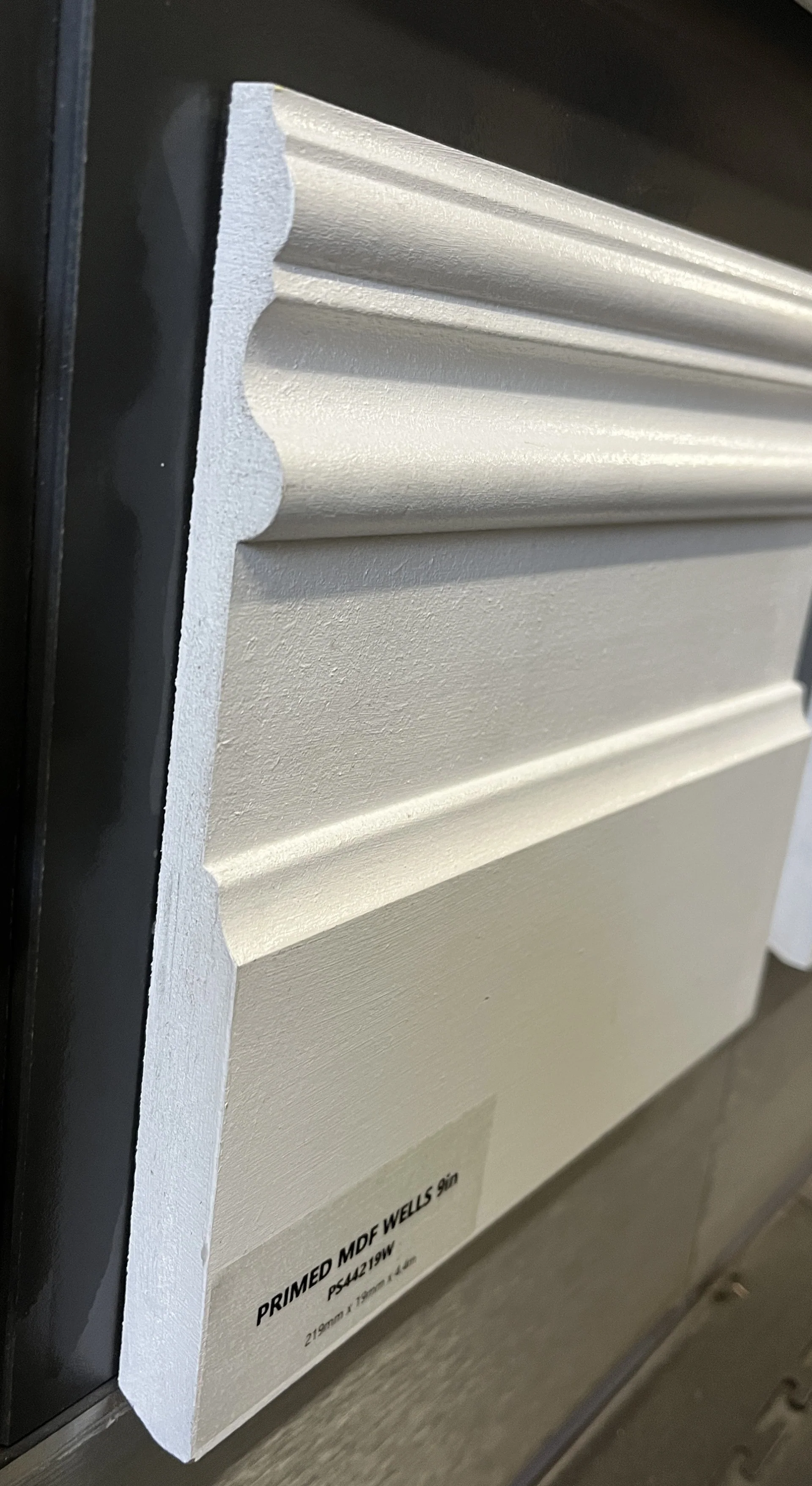 Primed MDF 9" Wells- Skirting 219mm X 4.4mt - Image 2