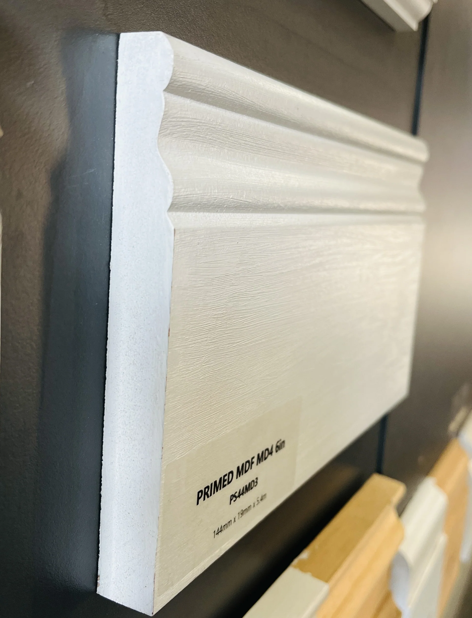 Primed Mdf Skirting  Md3   144mm X 18mm  X 5.4mt - Image 2