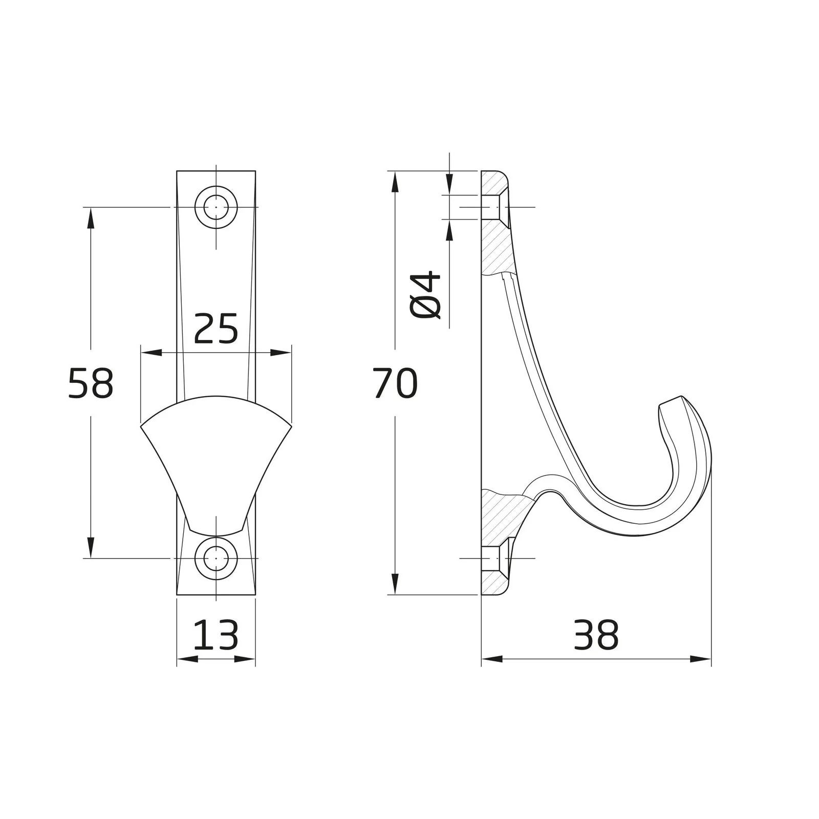 SATIN CHROME COAT HOOK MOD.50 - Image 2