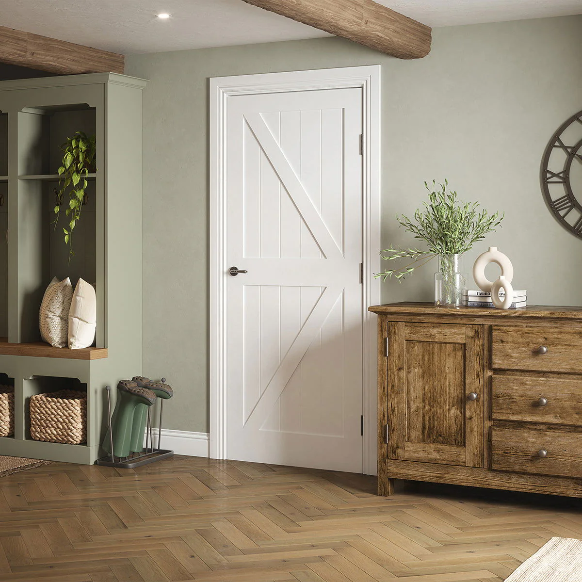 DEVON COTTAGE WHITE PRIMED DOOR - Image 3