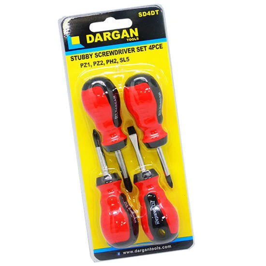 STUBBY SCREWDRIVER SET 4PCE