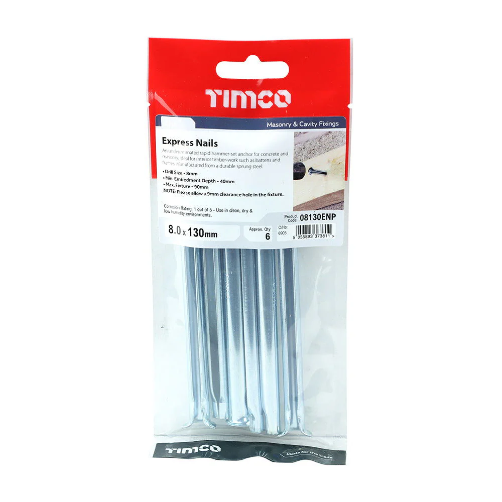 Timco 8 X 130 Express Nail 6Pk
