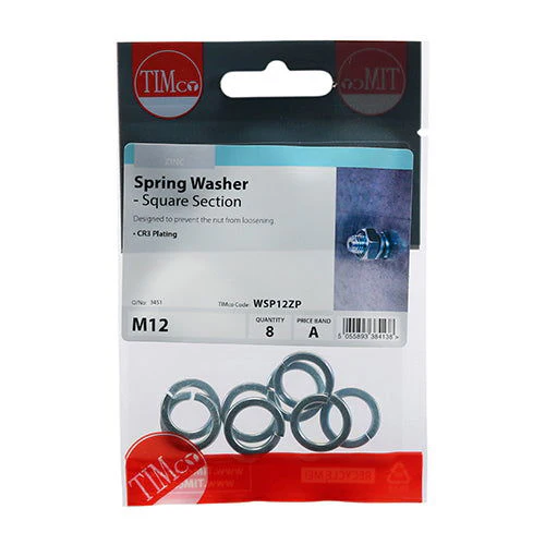 Timco M12  Spring Washer Pk8