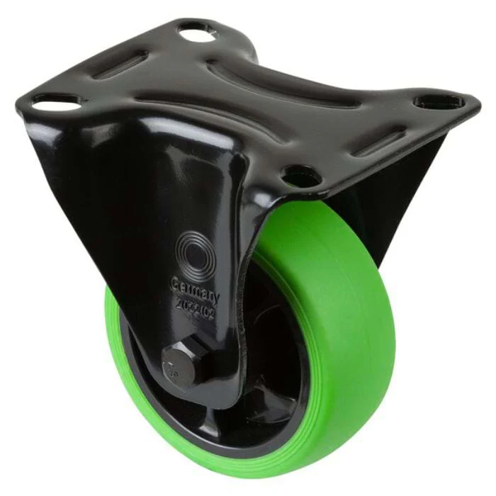 Transport Castor 100mm Swivel, Fixed, Brake 110kg Black / Green - Image 2
