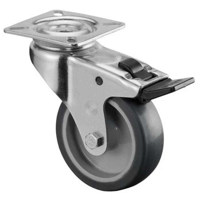 Transport Castor 75mm Swivel, Fixed, Brake  60kg Grey ( 3 VARIANTS ) - Image 3