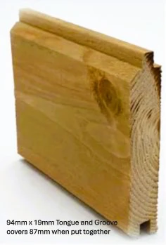 WHITE DEAL TGV SHEETING MICROSHADE BROWN (94mm X 19mm)